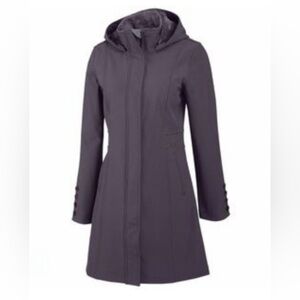 Merrell Grey hooded soft-shell insulated coat.